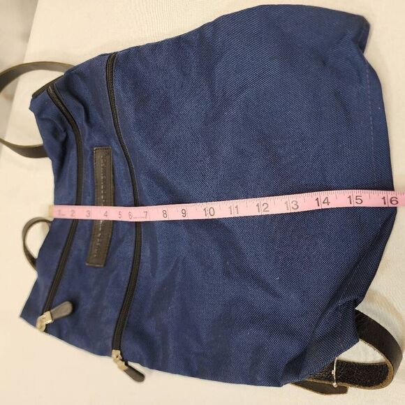 Museo Thyssen-Bornemisza Navy Nylon 2 Pocket Leather Strap Backpack main image 7